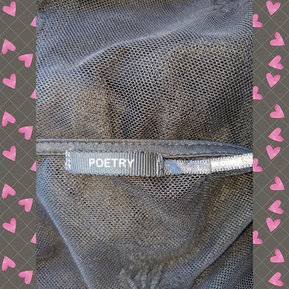 POETRY BLACK MESH EMBROIDERY LACE TOP - Picture 4 of 4